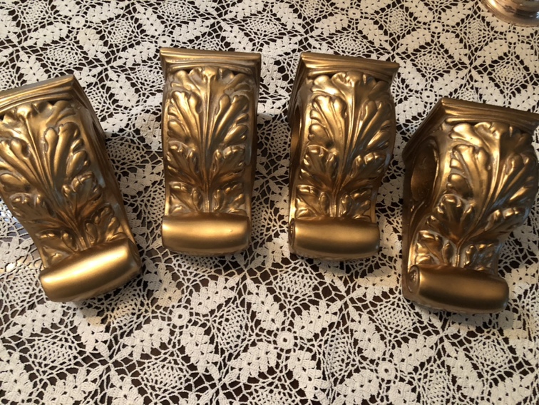 Set of 4 Curtain rod brackets, wall sconces - multi use image indicator(2)