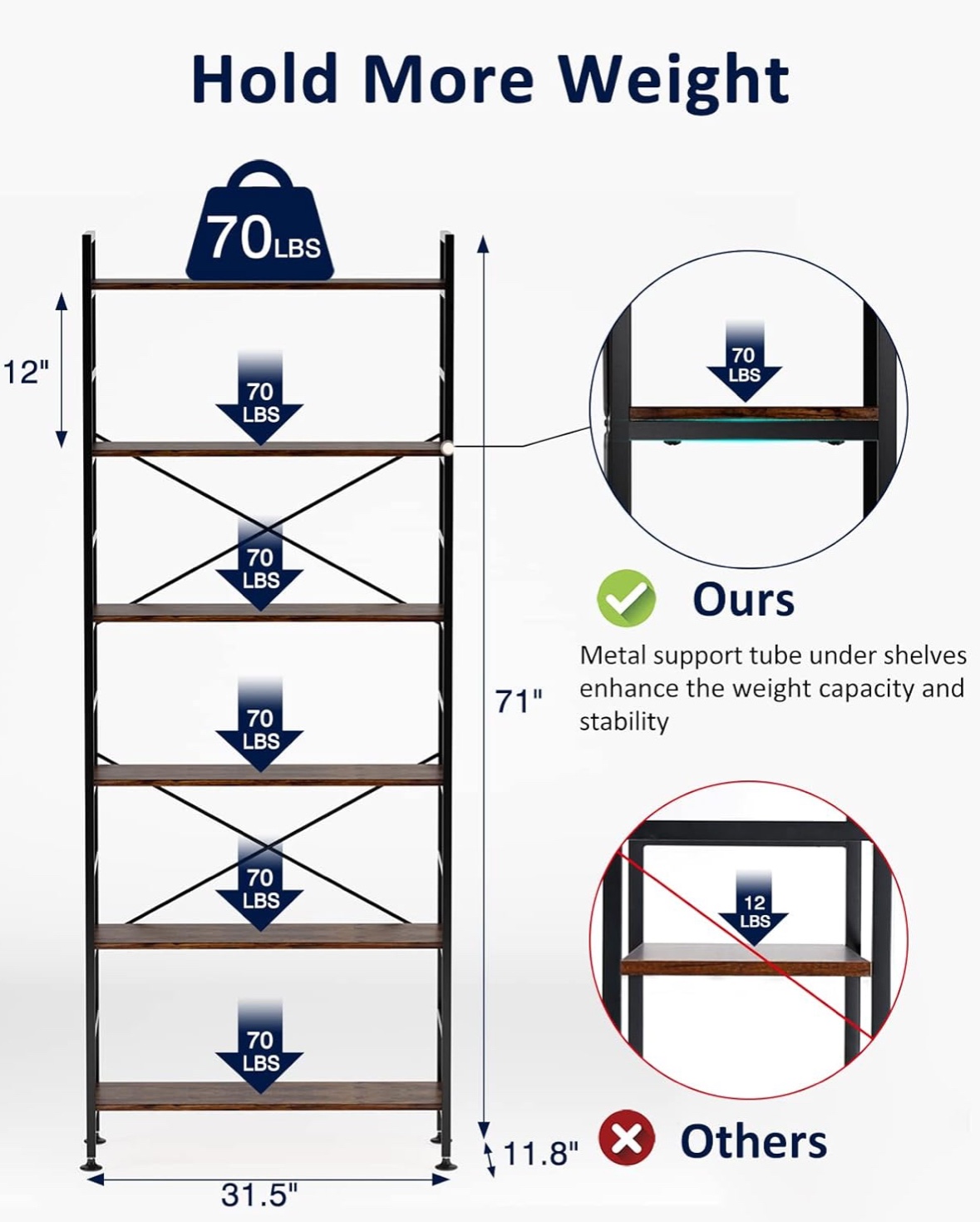 6 tier bookshelf - photo 3