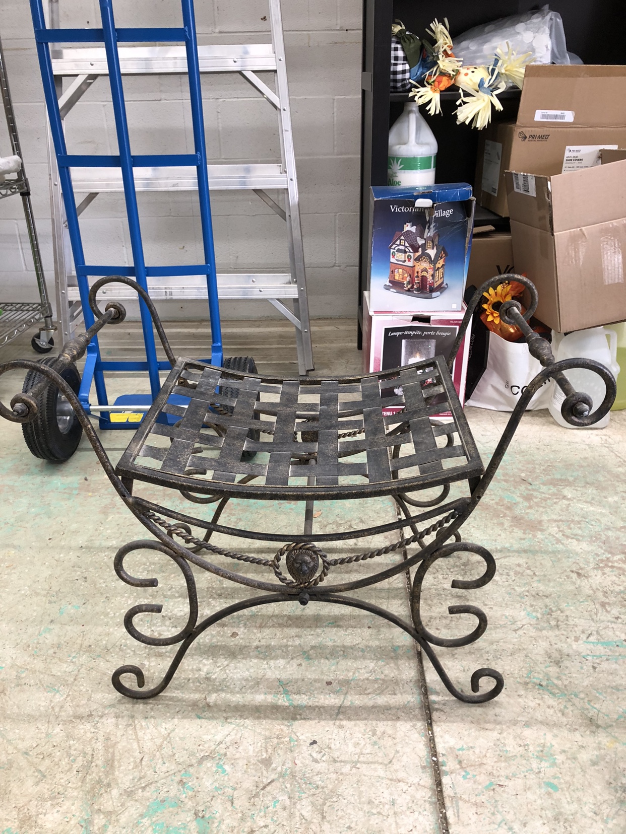 Wrought iron bench seat