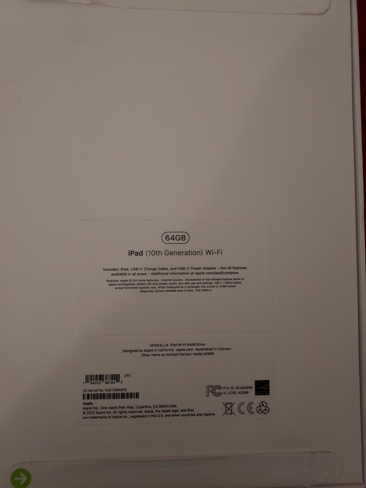 New IPad 10th Generation 64GB Silver WiFi only - photo 2