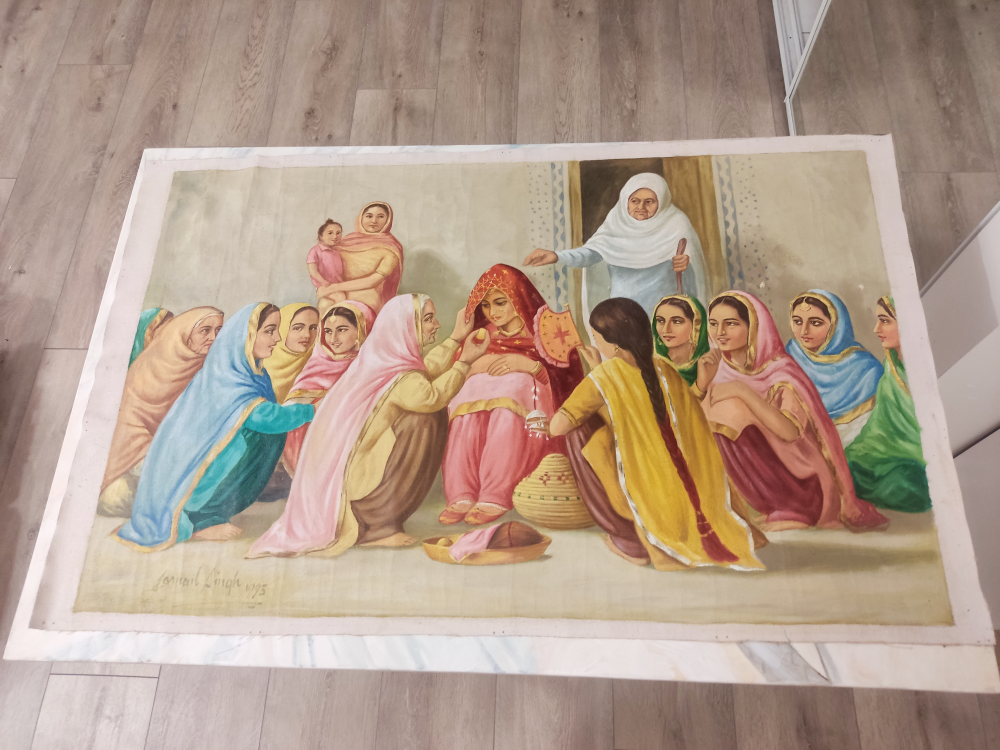 Sikh Wedding Painting (1993) by Jarnail Singh thumbnail