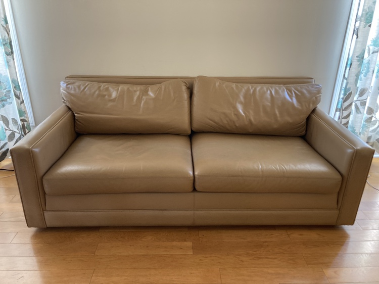 Leather love seat