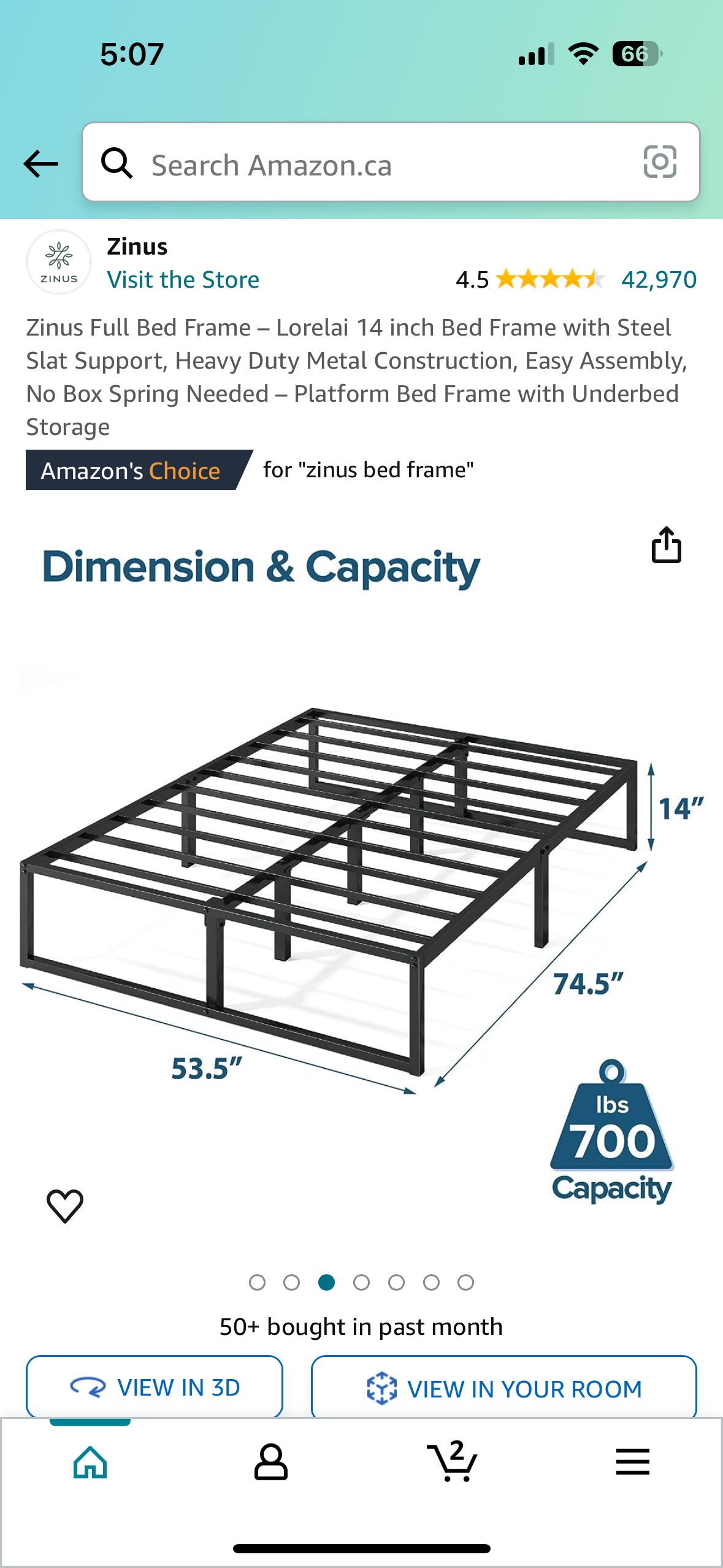 Metal Bed frame Queen size - photo 2