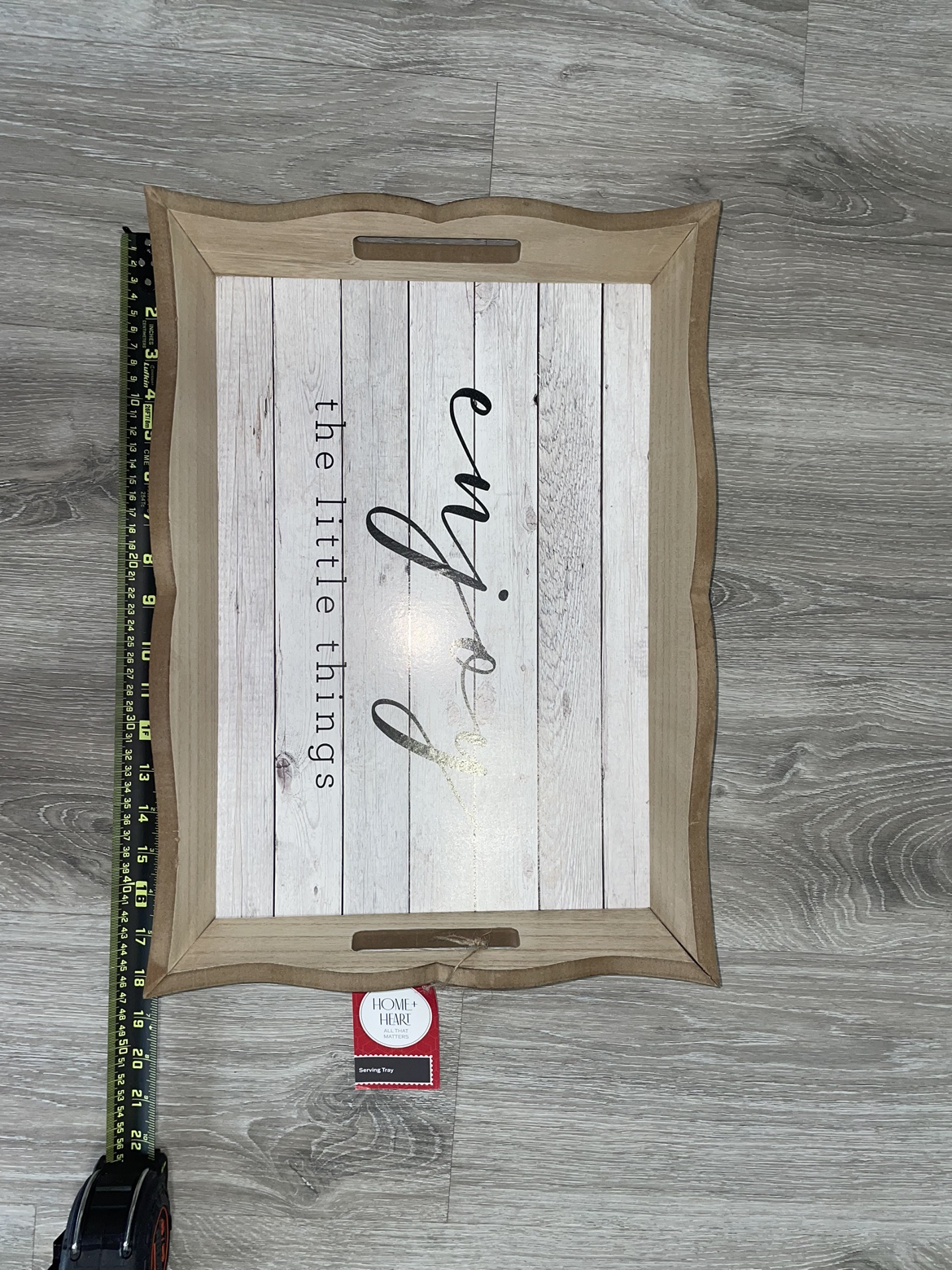 Brand New Wooden Snack / Decor Tray - Home Decor 18 Inches Long - photo 2