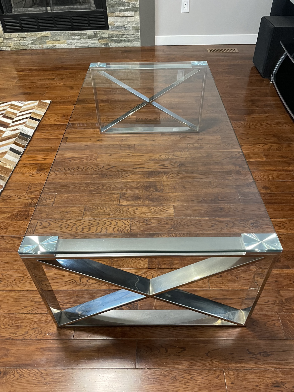 Glass coffee table