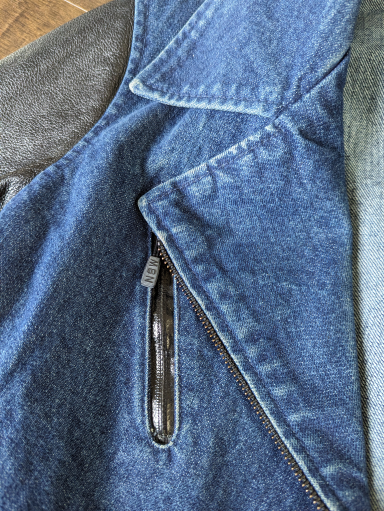 NIKE DENIM & LEATHER JACKET SZ M image indicator(3)