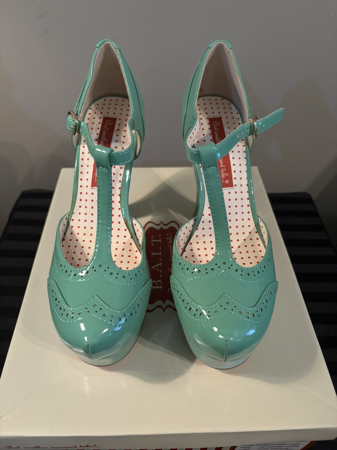 Platform Pinup Heels - Dusty Mint - photo 2