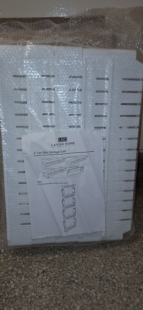 Lavish Home 5-Tier Slim Slide Out Storage Tower with Wheels image indicator(6)