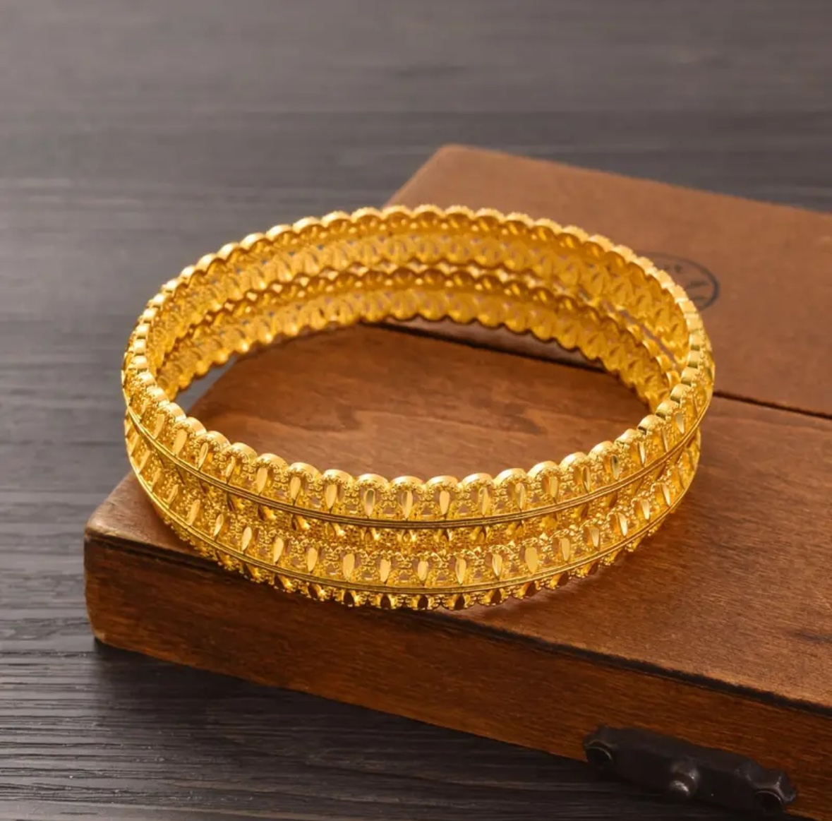 24 K plated bagel bracelet 2 pcs - photo 3