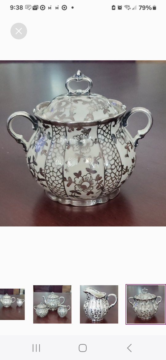 Vintage 21 Piece Italian Silver Overlay Tea Set image indicator(6)