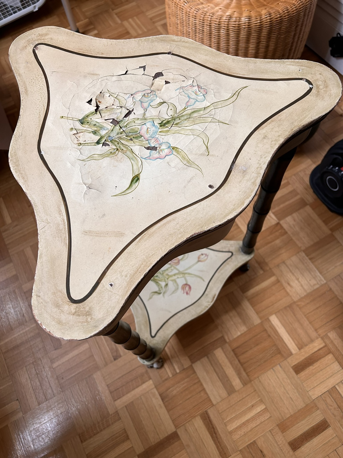 Antique Triangle Corner Table
