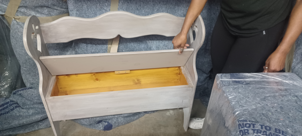 wood Bench w/storage - photo 3