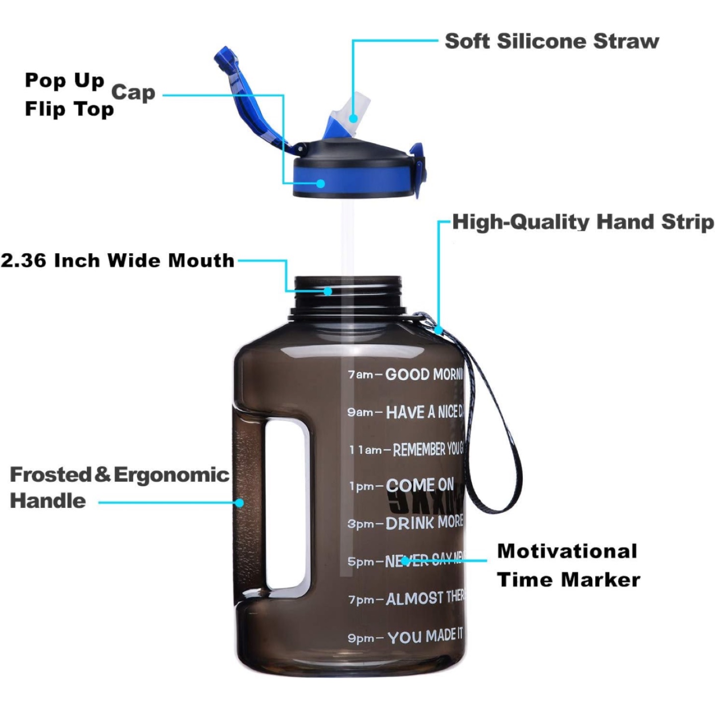 Drinking Water Bottle-128oz Motivational Water Bottle - photo 5