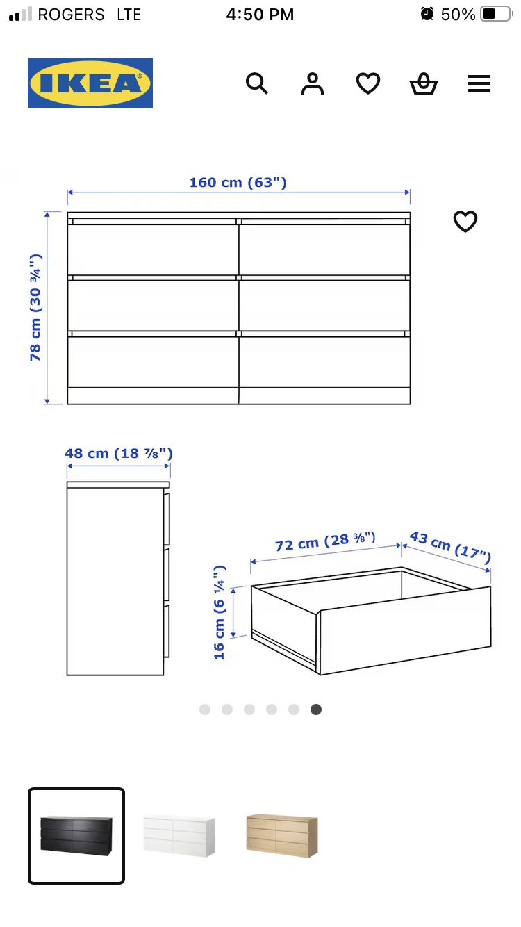 IKEA 6 drawer Malm Dresser - photo 2
