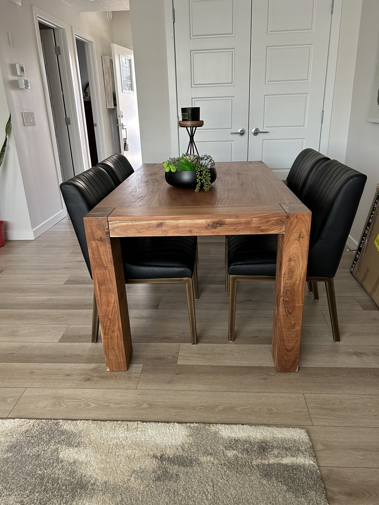 Solid Wood Dining Table and Four Chairs