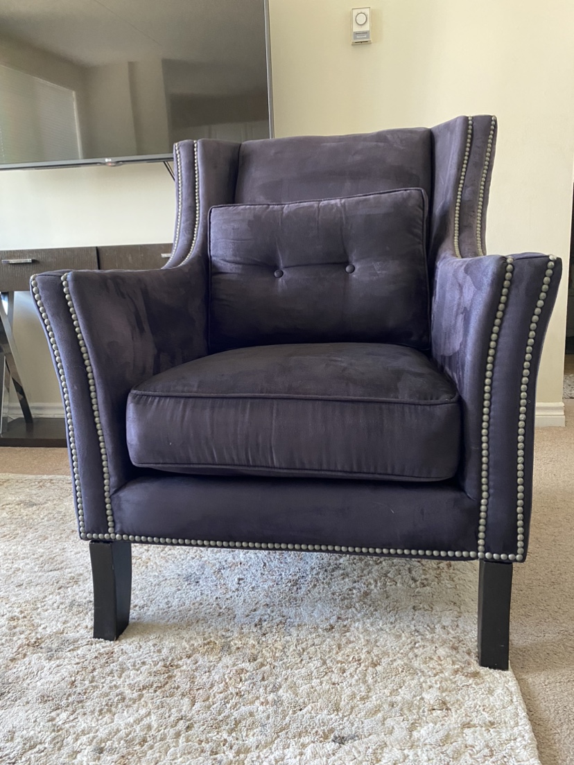 Midnight blue hight quality accent chair thumbnail