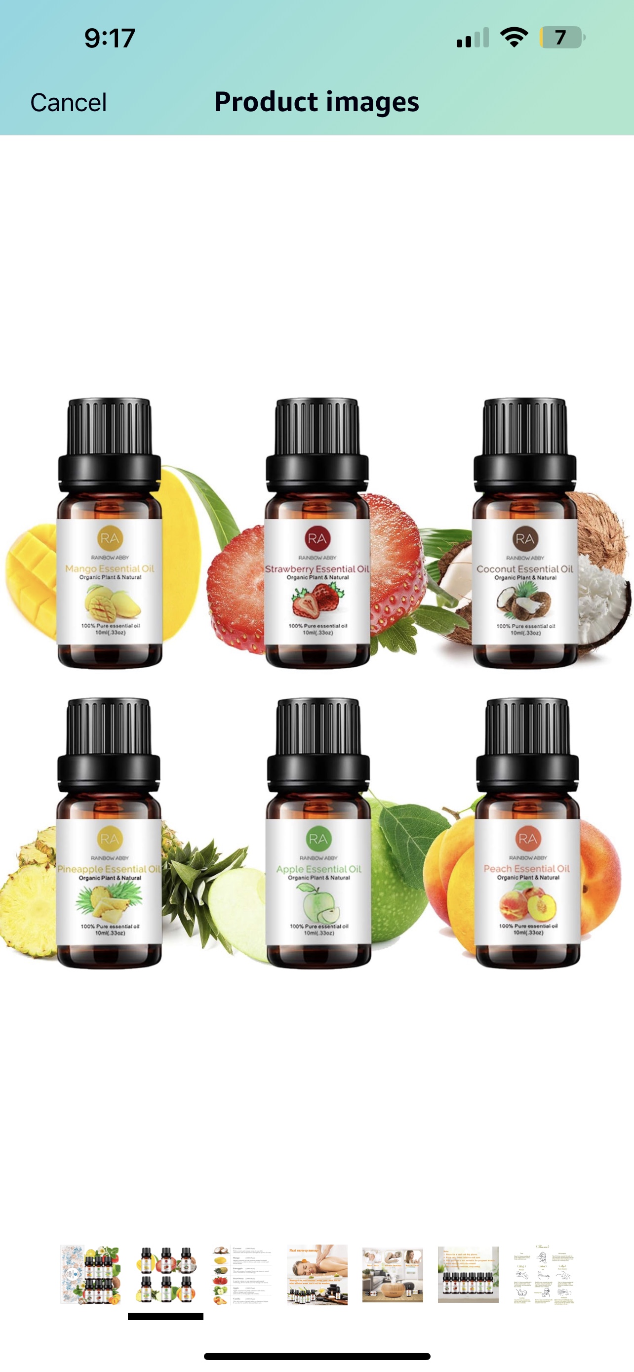 RAINBOW ABBY 6-PACK Fruit Essential Oils fruit flavor, 6x10ML