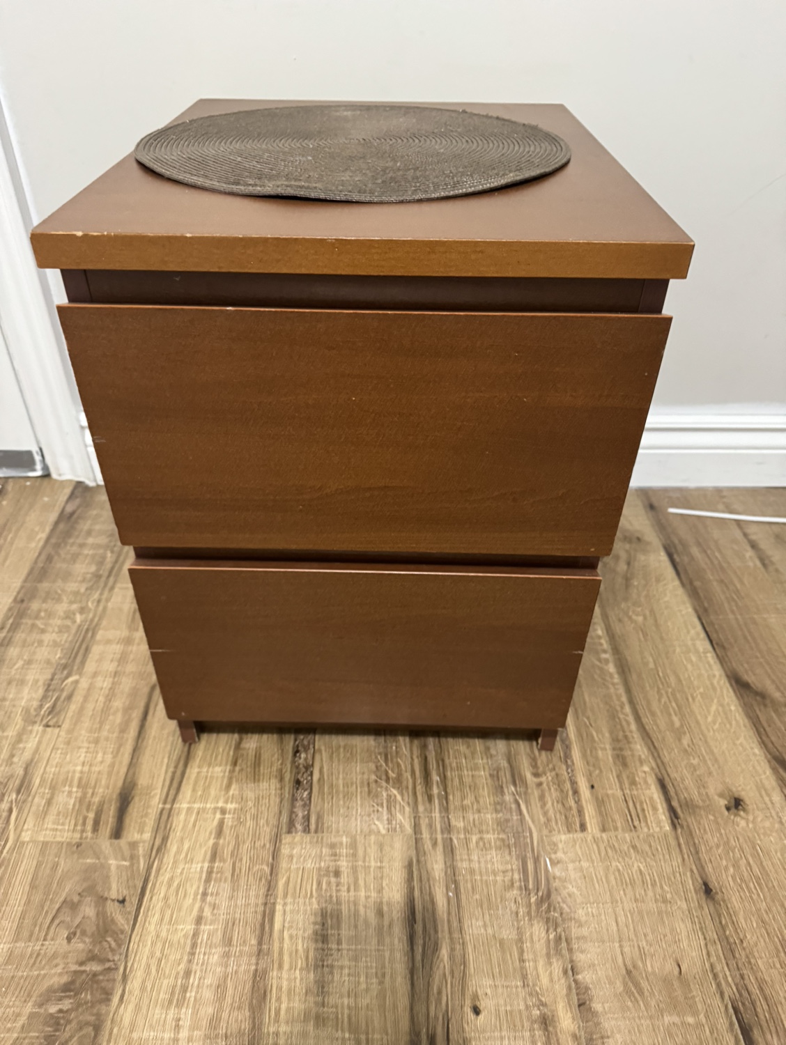 Brown ikea malm side table $50