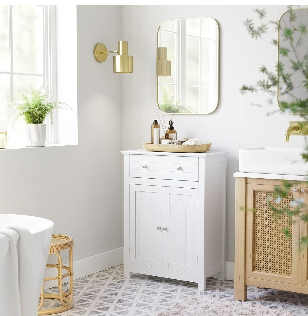 VASAGLE Free Standing Bathroom Cabinet, Kitchen Cupboard Storage image indicator(4)