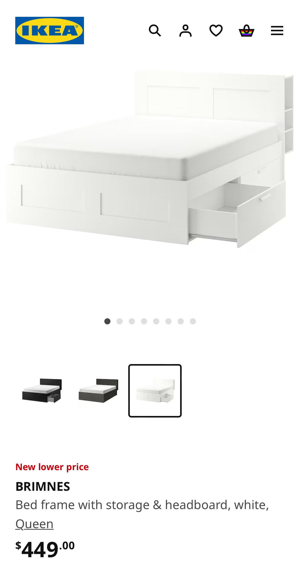 White queen bed frame - photo 4
