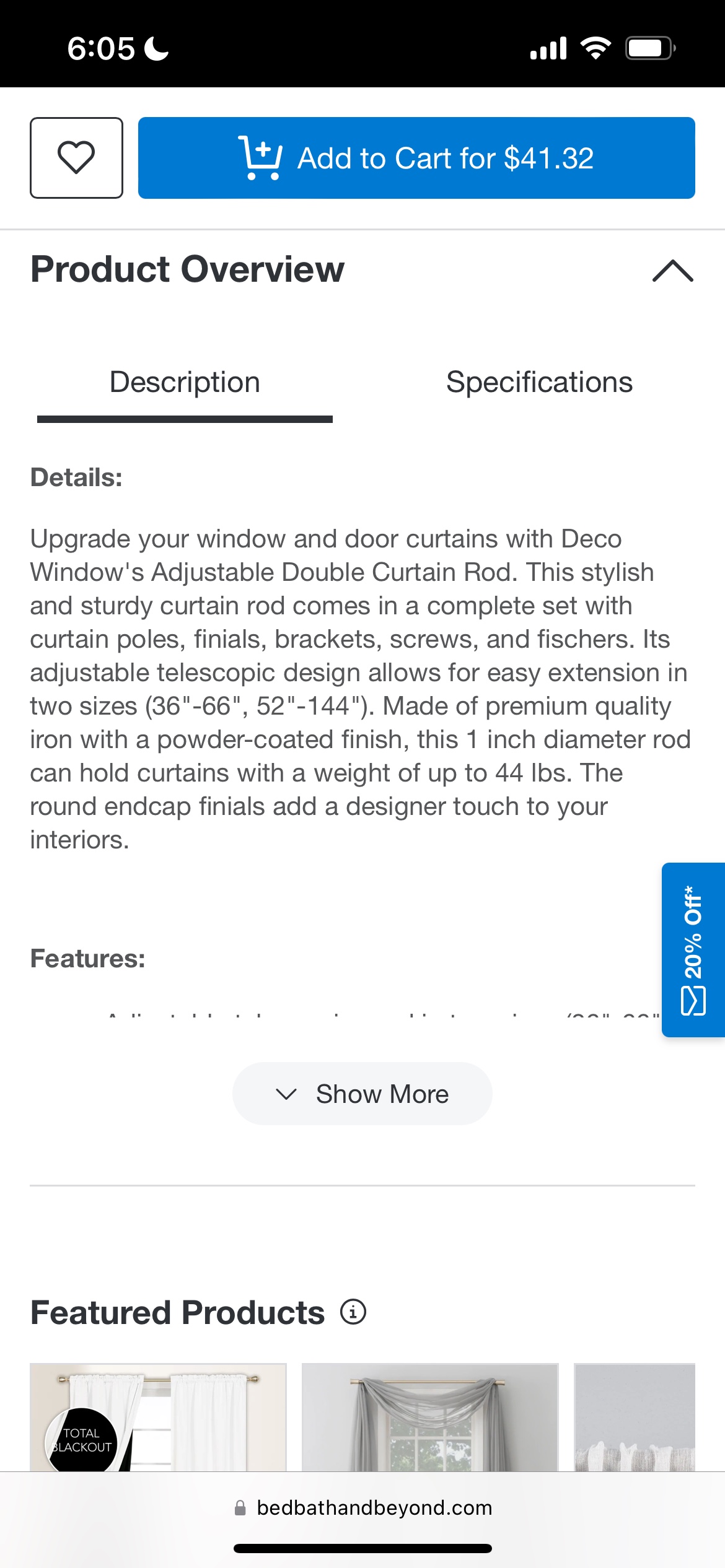 Simply essential deco double curtain rod - photo 4