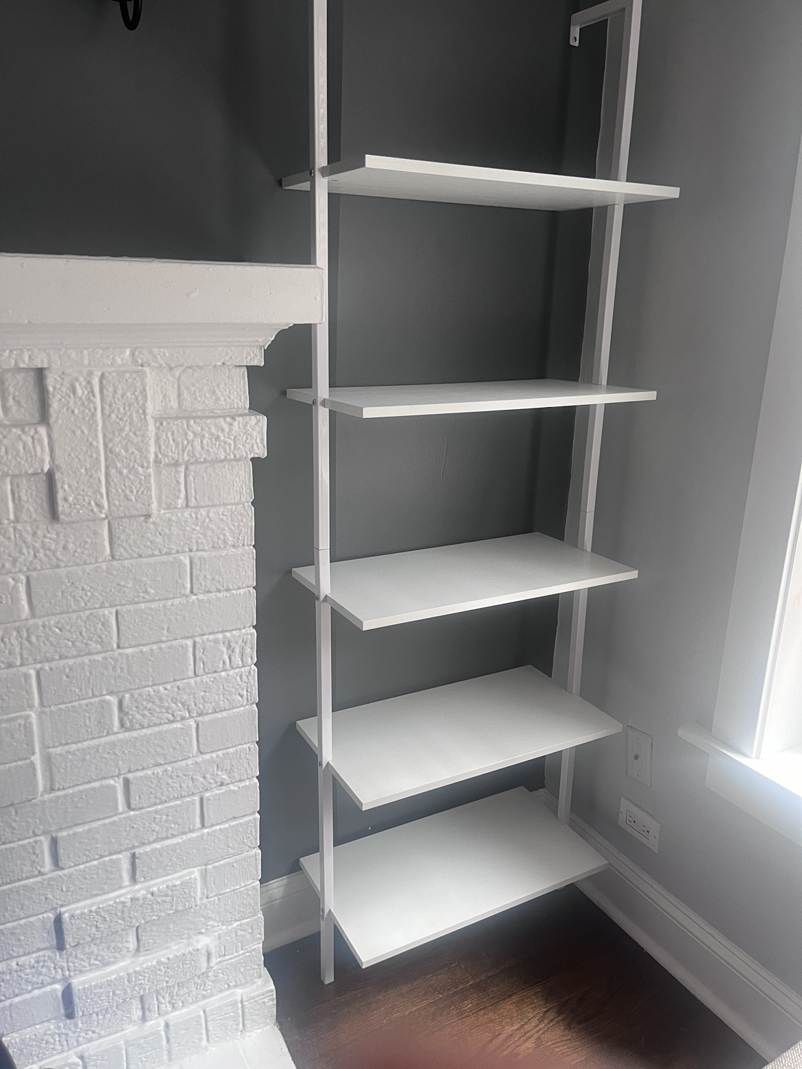 Nathan James Theo 5 Shelf Industrial Ladder Bookshelf