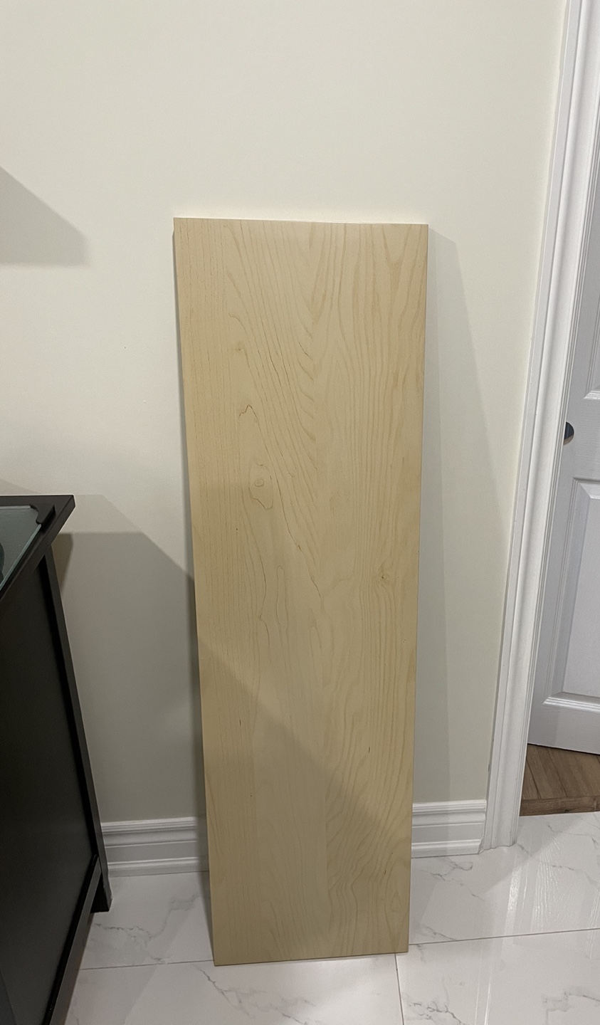 White birch colour long wall shelf