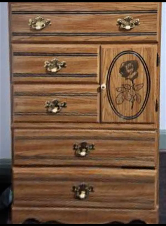 MOVING   - Gold Roses Wardrobe Dresser