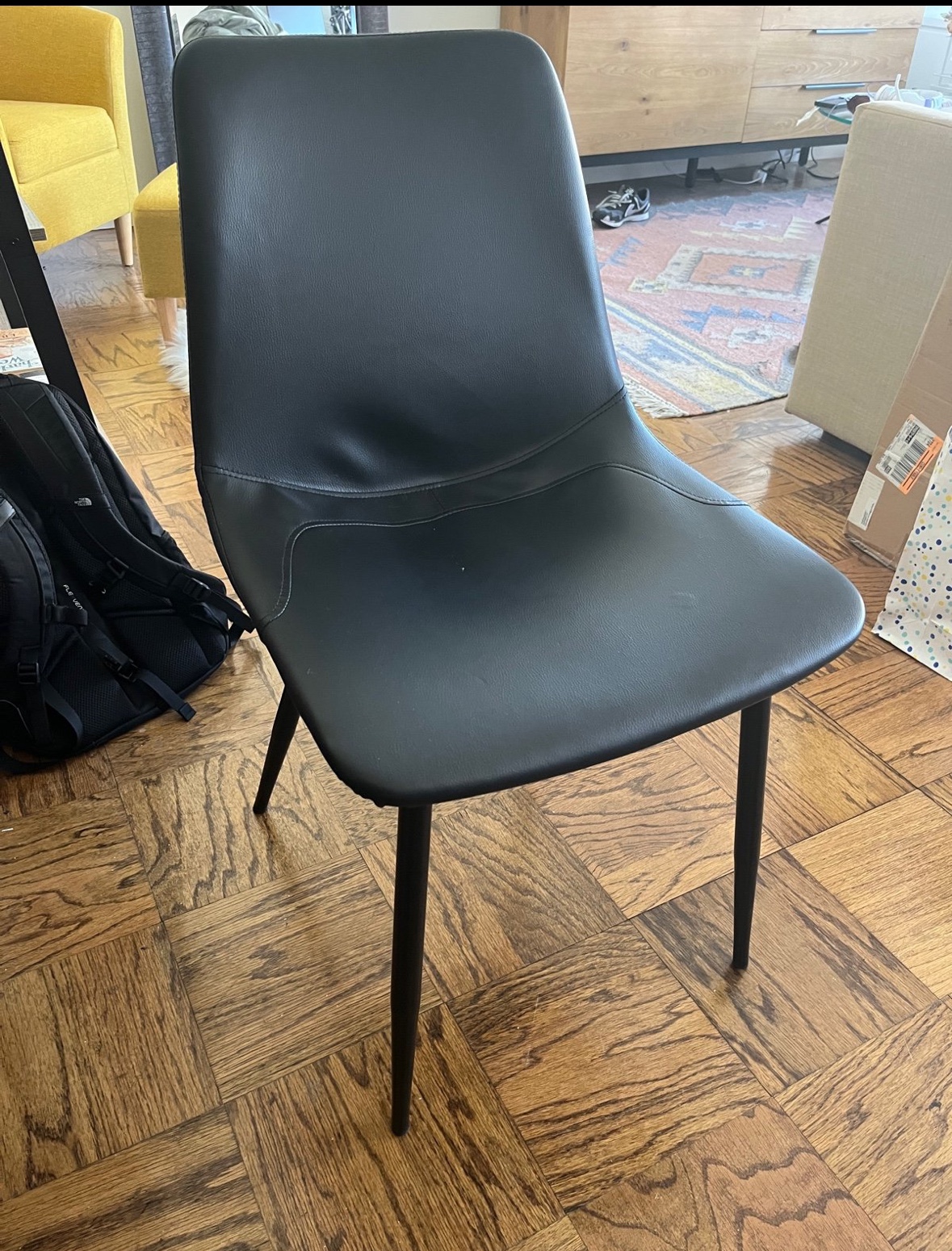 Black Faux Leather Chair