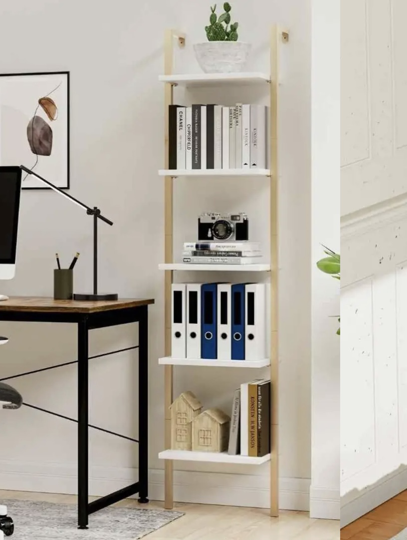 New unboxed White and Gold Ladder Shelf - 5 Tiers - photo 2