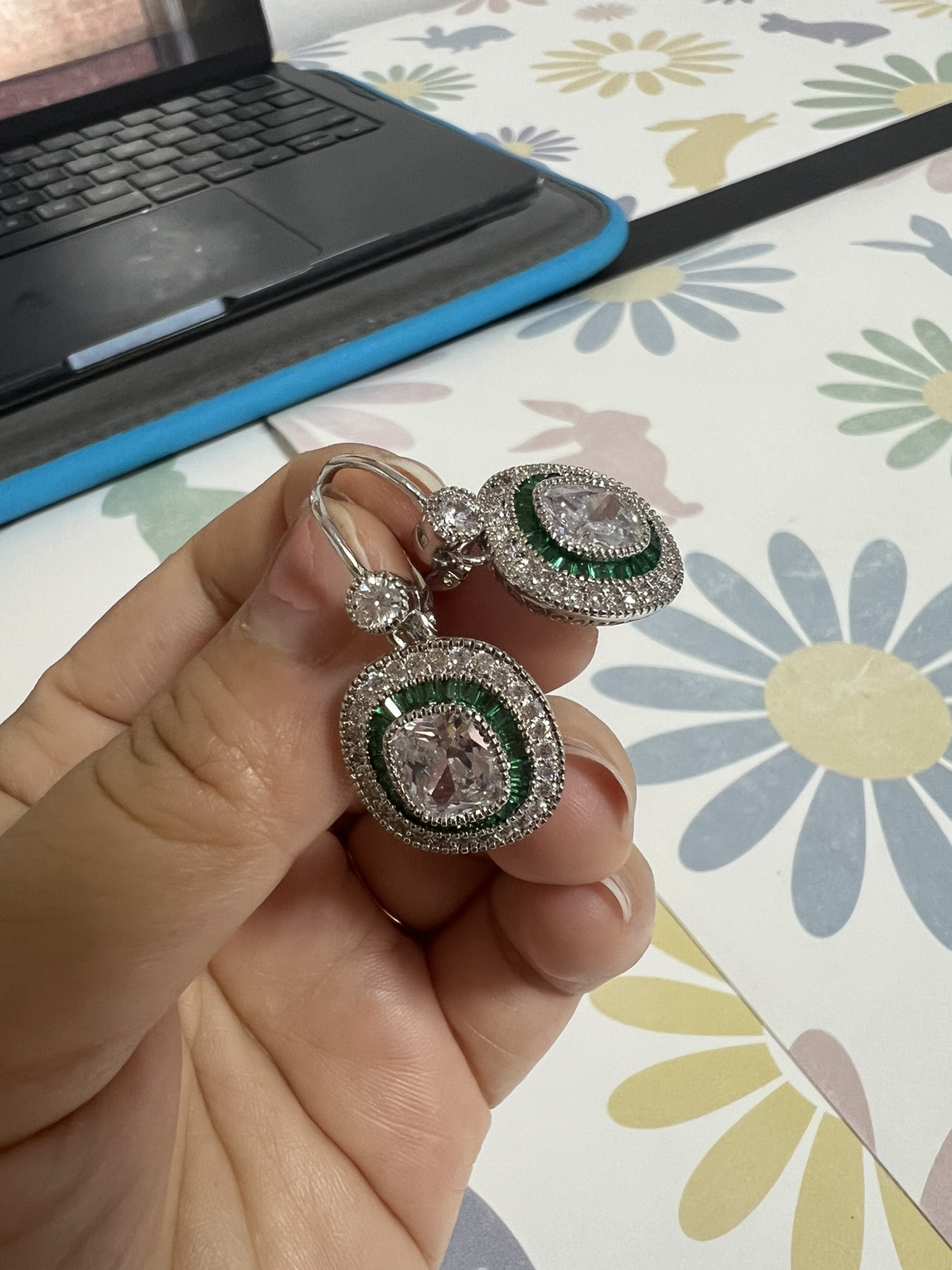 Pure silver hanging earring… - photo 3