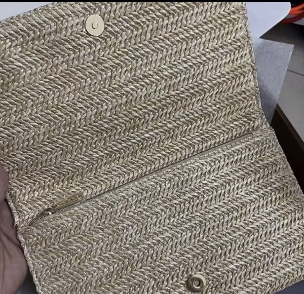 Dior Limited Edition Raffia Cosmetic Pouch Converted to Bag image indicator(4)