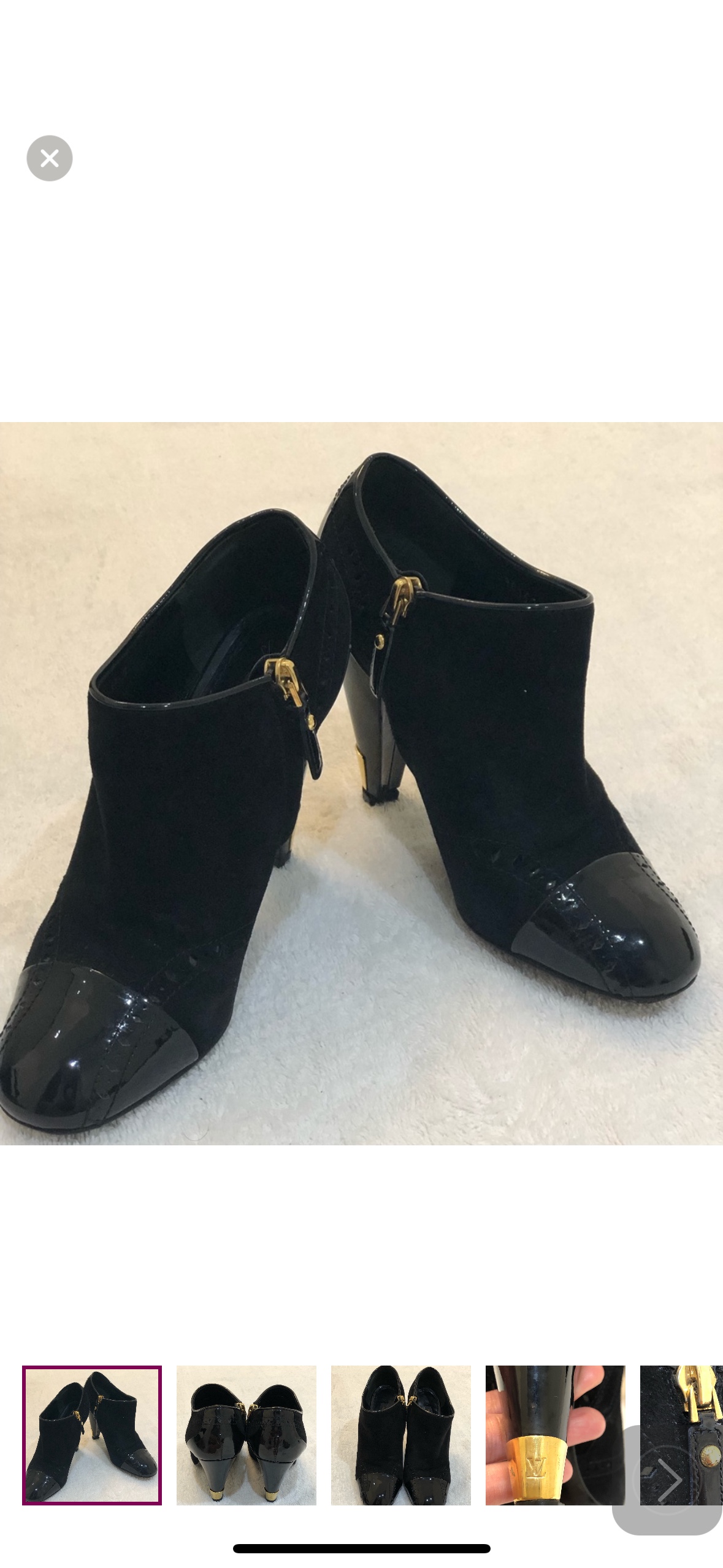 Louis Vuitton suede ankle bootie