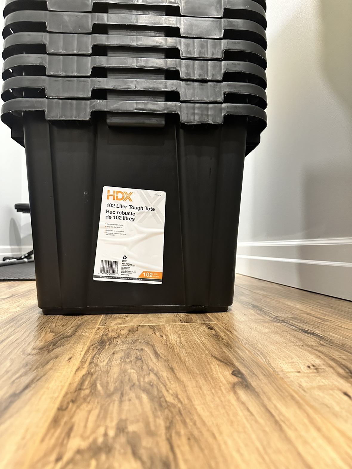8 - 102L Stackable Tough Strong Storage Tote Bin w/ Lid thumbnail