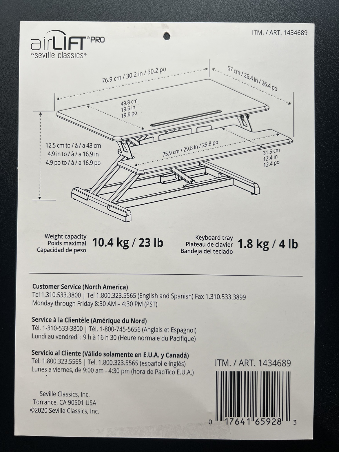 Sit to stand pneumatic desk riser/converter image indicator(3)