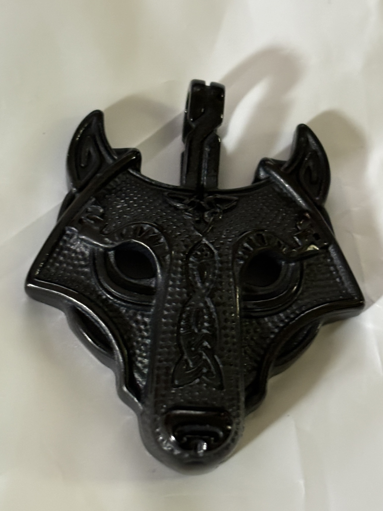 Black wolf pendant thumbnail