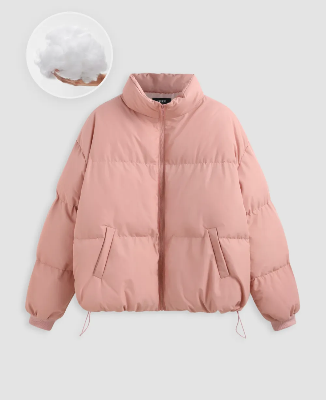 Solid zip up puffer jacket XL