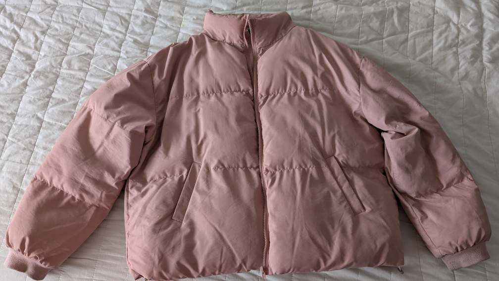 Solid zip up puffer jacket XL - photo 4