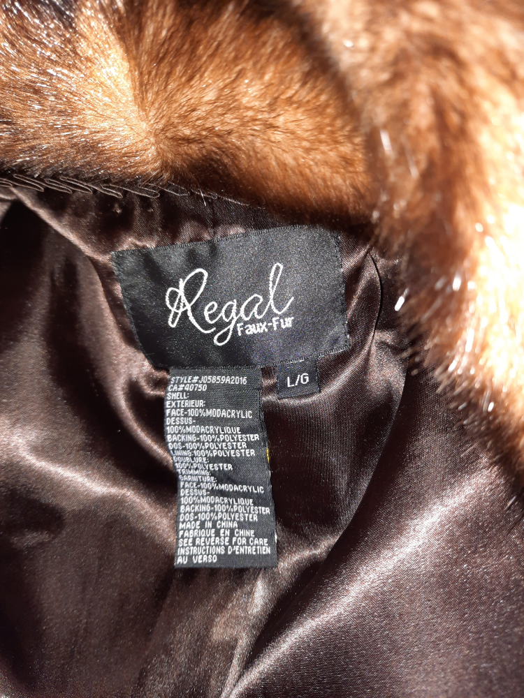 Fabulous Regal FAUX FUR mink full length coat size large image indicator(4)
