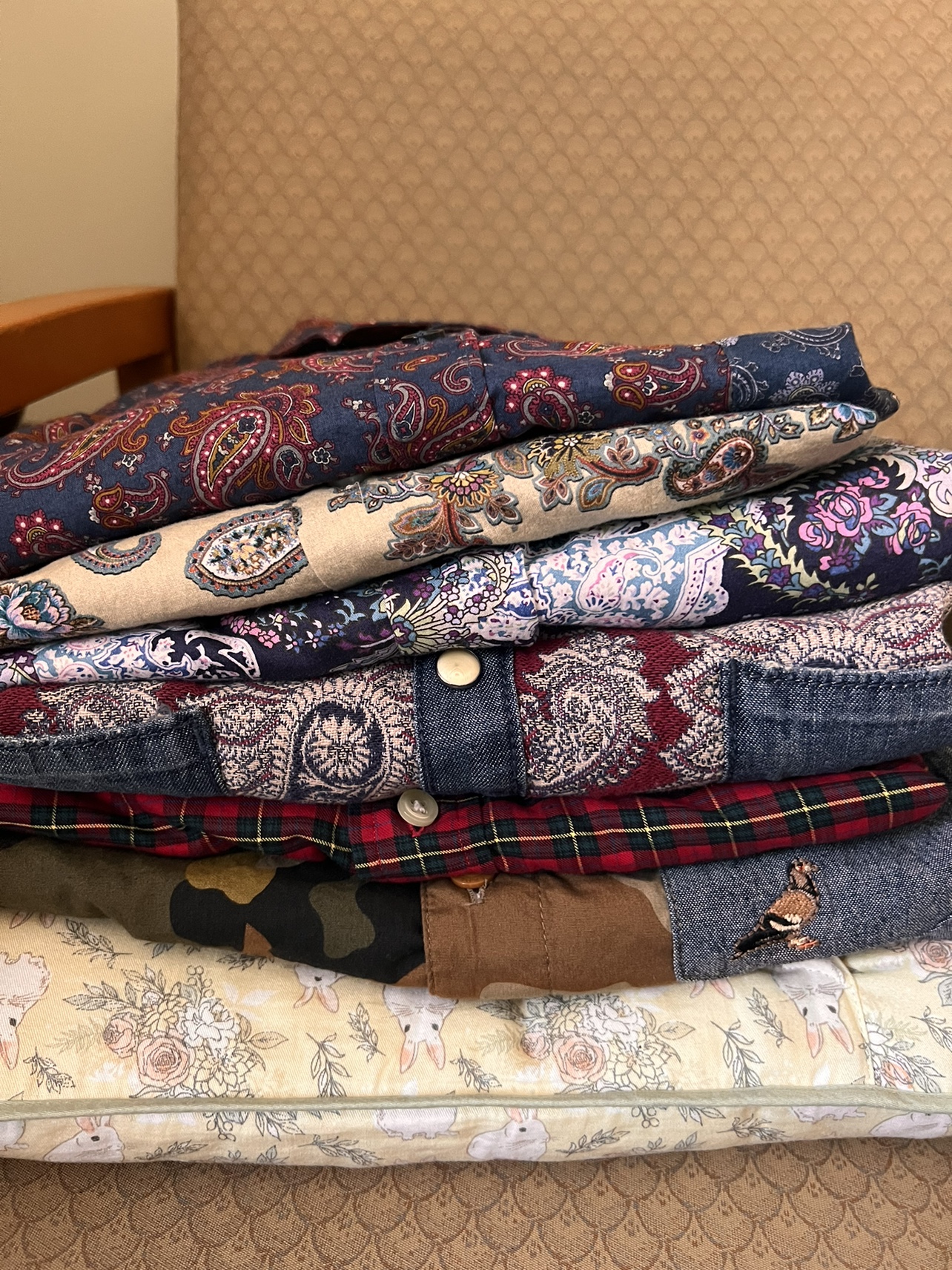 Zara, denim flower, Ralph Lauren, staple BUTTON UPS