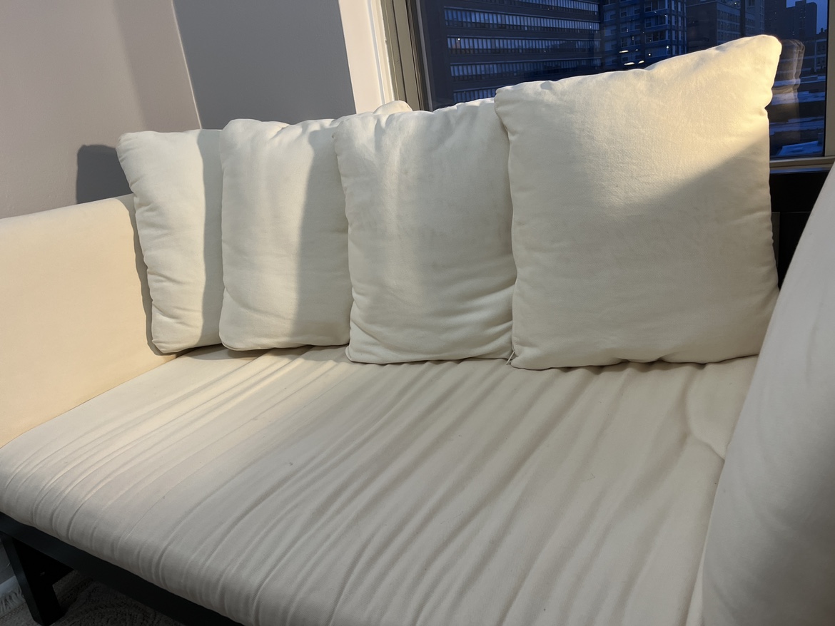 Beige Cream convertible couch - photo 2