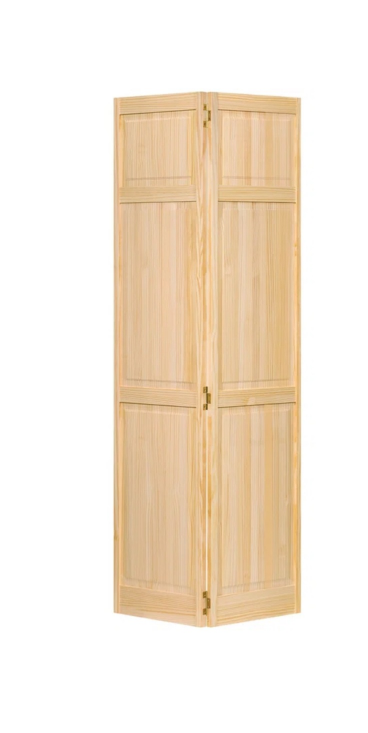 Panelled Wood Unfinished Bi-Fold Door