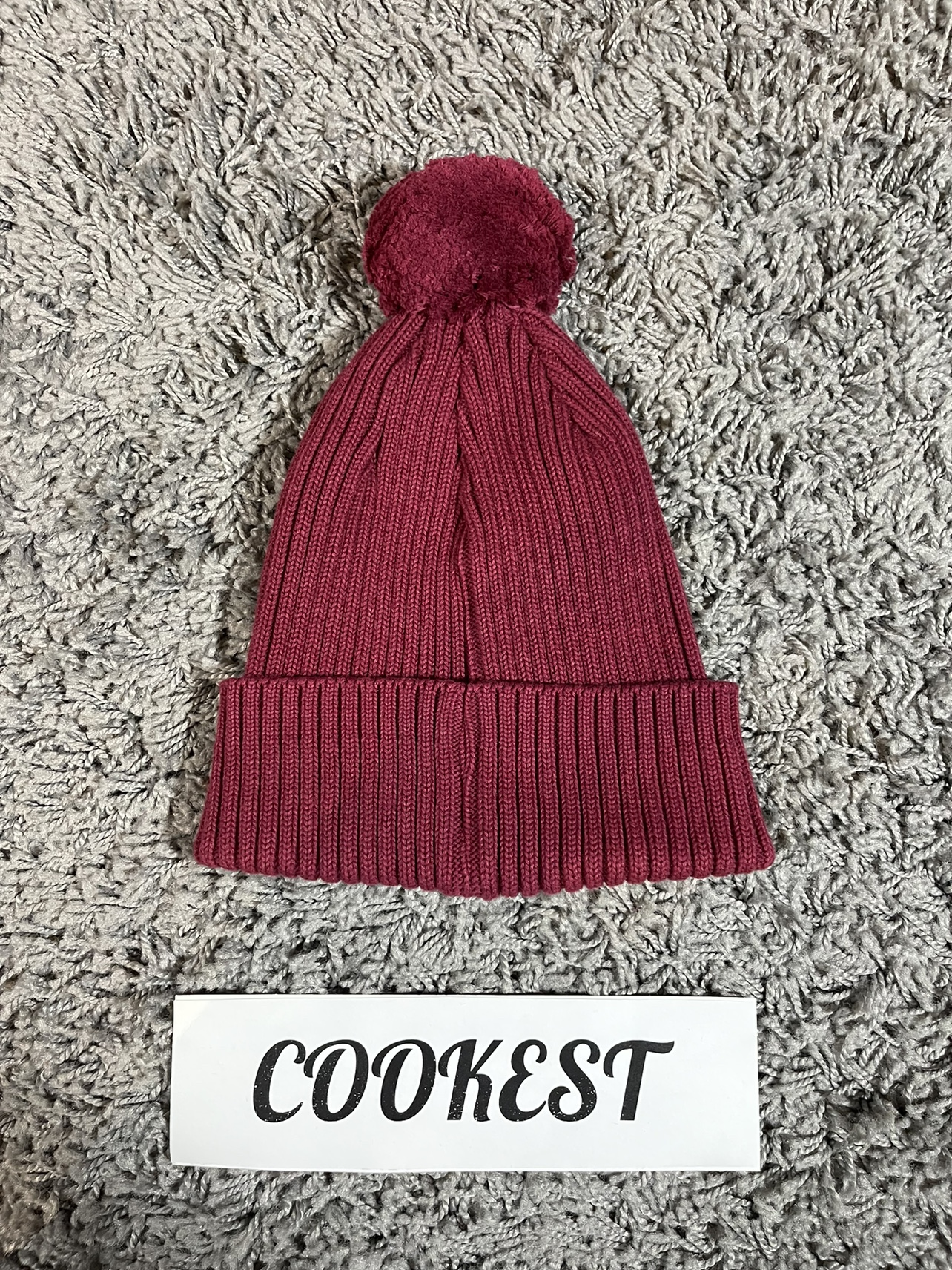 2013FW Supreme Ribbed Beanie Overdyed Burgundy Red image indicator(2)