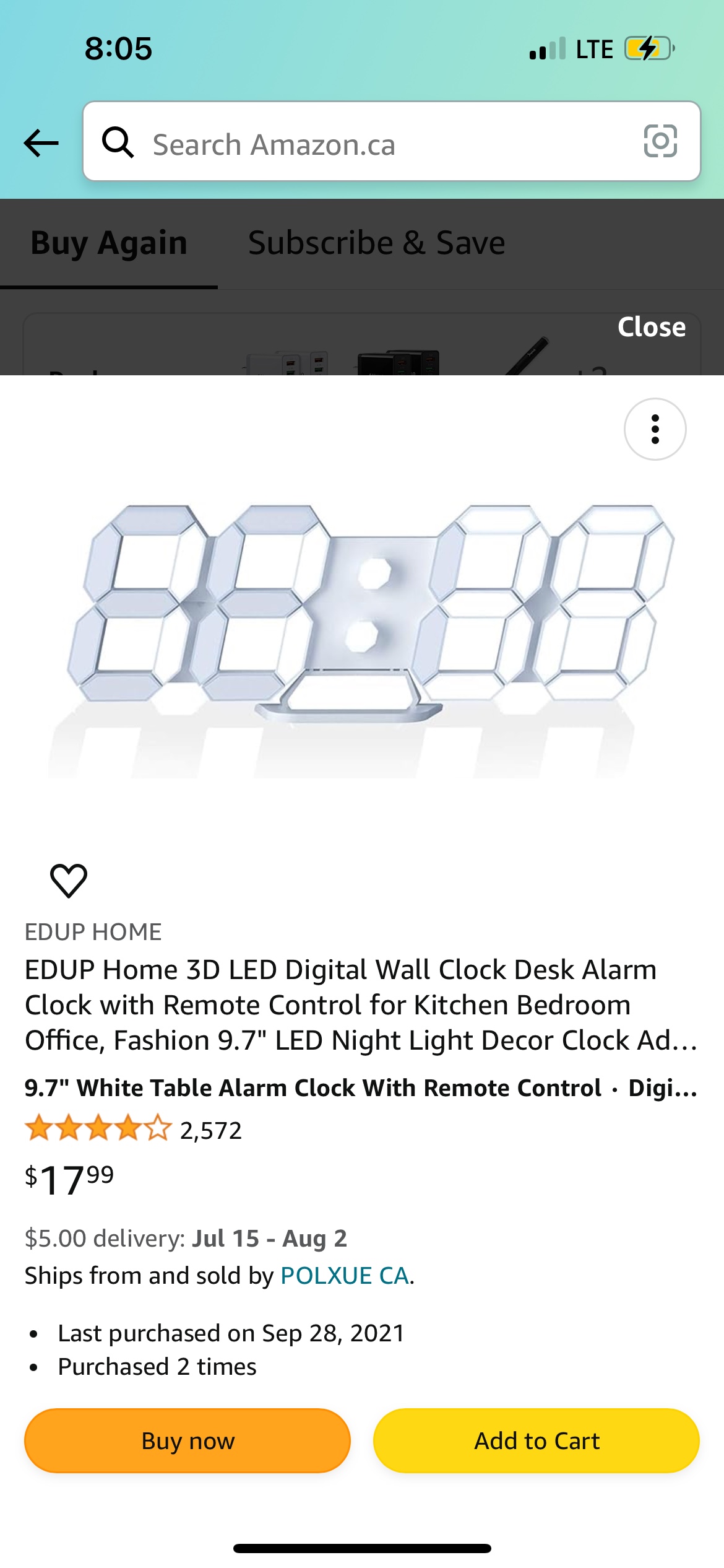Amazon LED digital wall clock