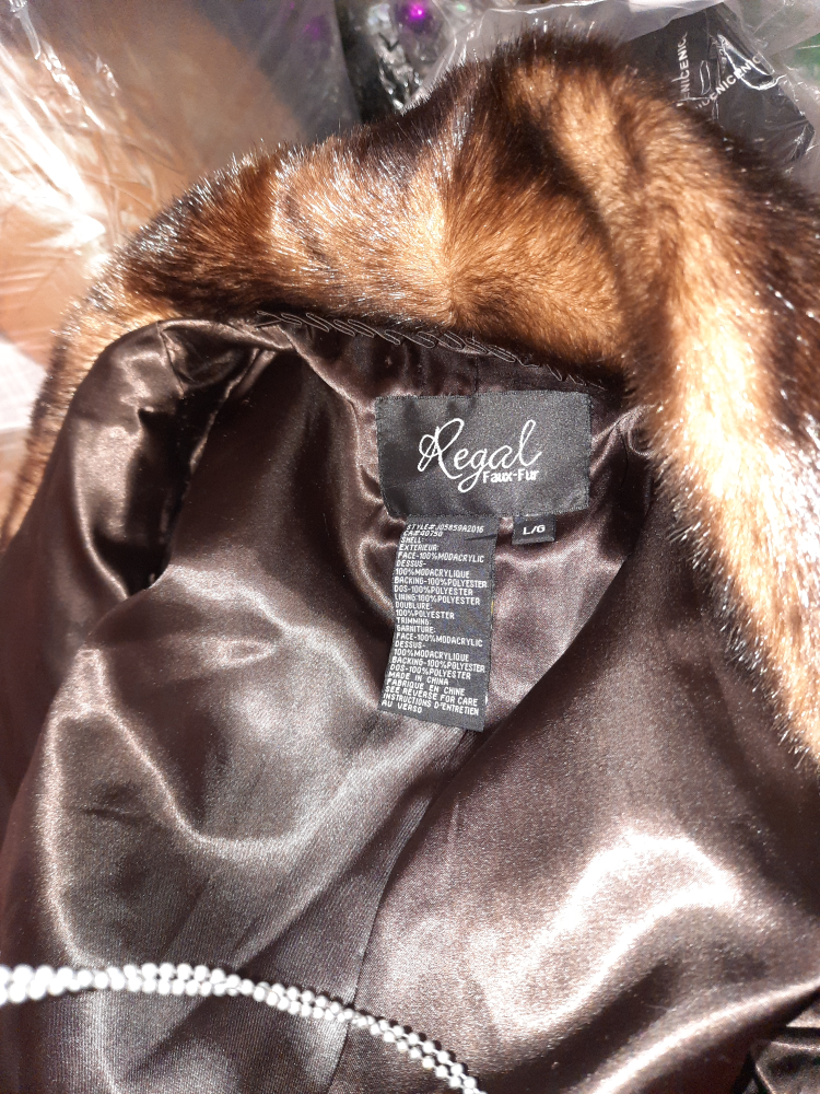 Fabulous Regal FAUX FUR mink full length coat size large image indicator(5)