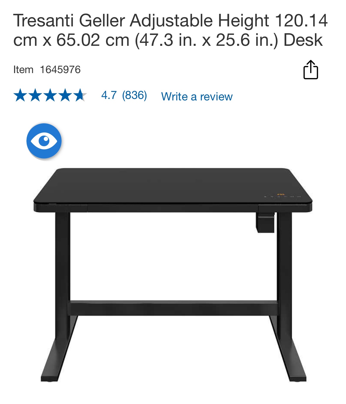Costco standing Tresanti desk - photo 3
