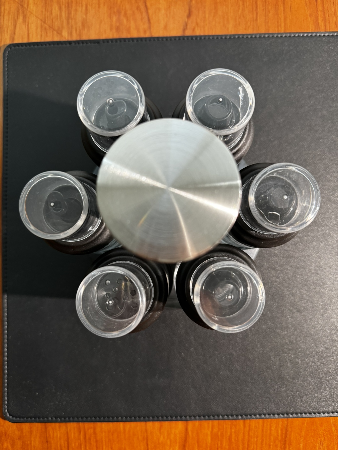 Rotating Seasoning Spice Rack Organizer with glass Jars(6Pcs) image indicator(2)