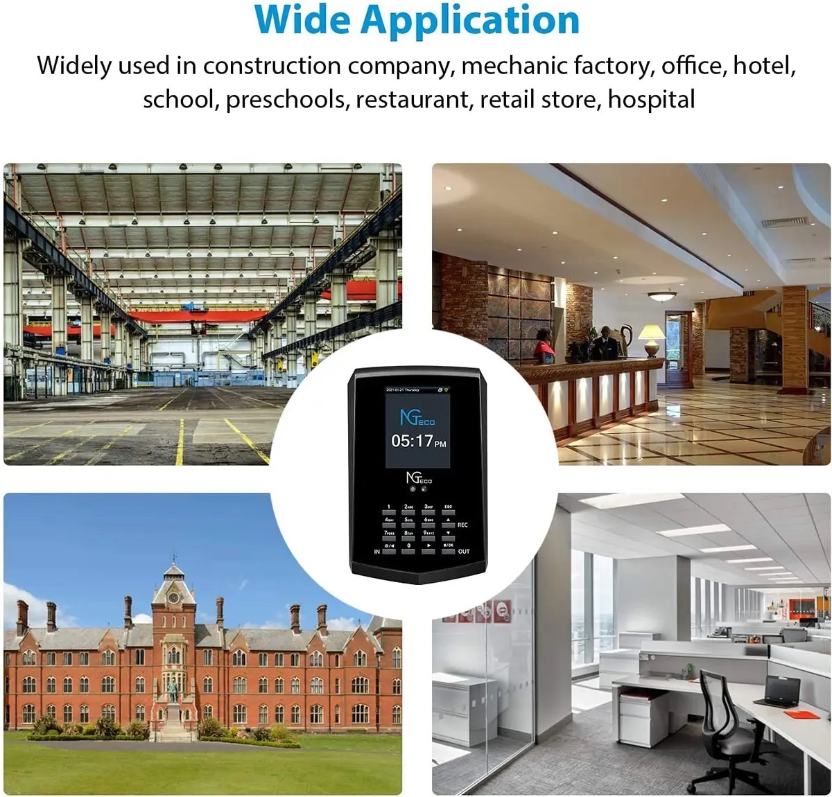 Employee attendance Face recognition time clock image indicator(7)