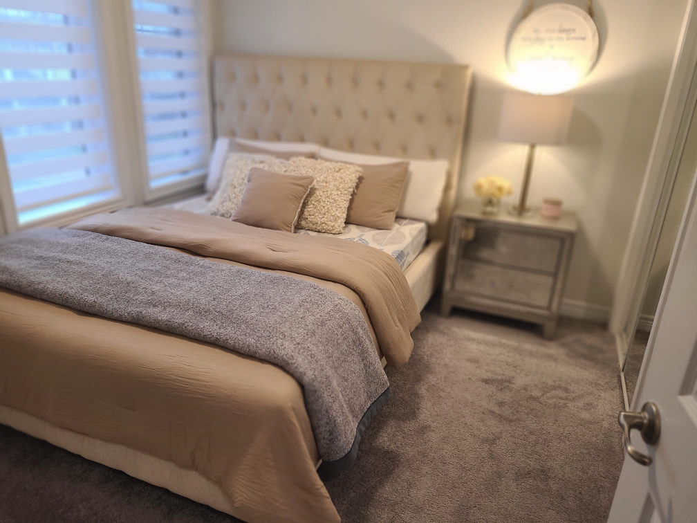 Bed frame, box spring, mattress