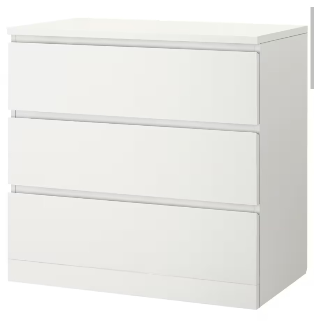 MALM 3-drawer chest, White
